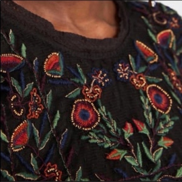 Zara Embroidered Lace Black Dress - Picture 3 of 4